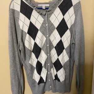 Old Navy gray Argyle Cardigan